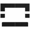 vidaXL Tv-meubelset Wandgemonteerd 8 pcs Zwart Eiken Bewerkt hout