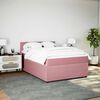 vidaXL Boxspring met matras fluweel roze 140x190 cm