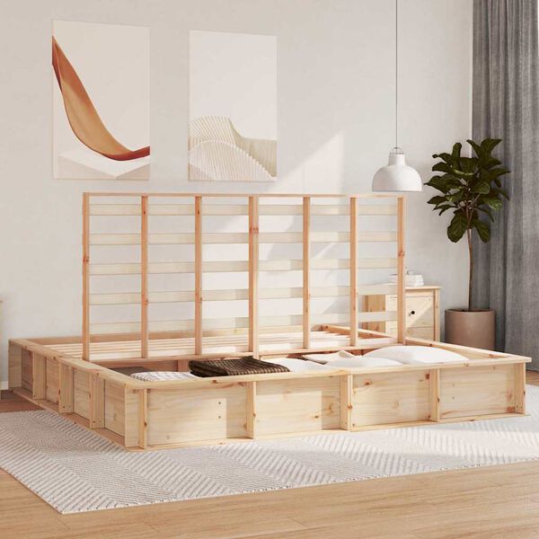 vidaXL Bedframe Bruin 180 x 200 cm Massief grenenhout