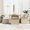 vidaXL Tuin Sofa Set met opslag 7 pcs Beige Poly riet