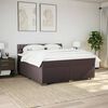 vidaXL Boxspring met matras stof donkerbruin 180x200 cm