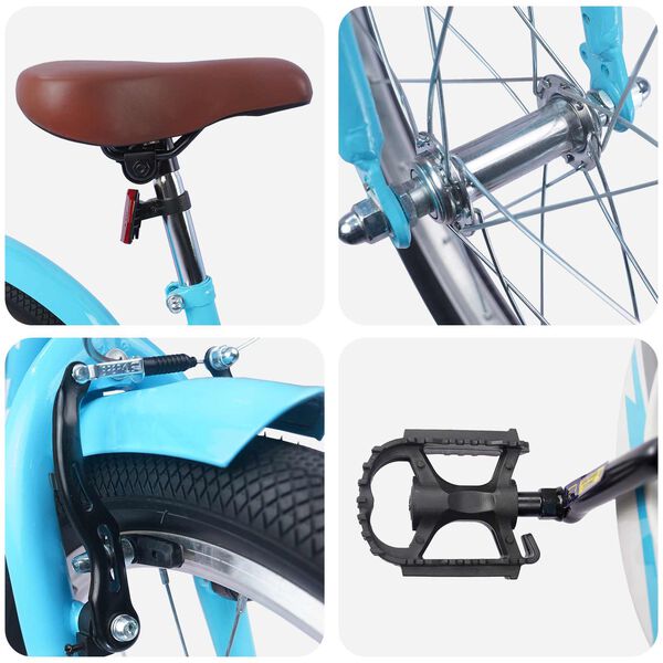 vidaXL Kinderfiets 18 Inch voor 5-7 jaar oud Lichtblauw