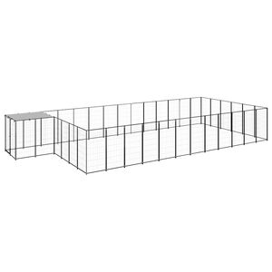 vidaXL Hondenkennel 26,62 m&sup2; staal zwart