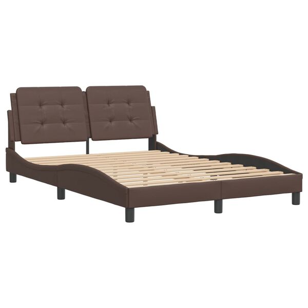 vidaXL Bedframe zonder matras "Zadar" kunstleer bruin 140x190 cm