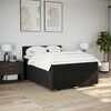 vidaXL Boxspring met matras stof zwart 160x200 cm