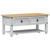 vidaXL Salontafel met lade Wit 100 x 48 x 45 cm Massief grenenhout