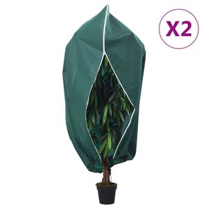vidaXL Plantenhoezen met ritssluiting 2 st 70 g/m&sup2; 1,2x1,8 m