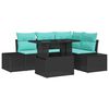 vidaXL Tuin Sofa Set 6 st 4-Aantal zitplaatsen Zwart en Blauw