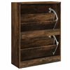 vidaXL Schoenenkast 63x24x81 cm bewerkt hout gerookt eikenkleurig