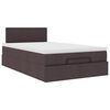 vidaXL Ottoman bed met matras en LED's 120x190 cm stof donkerbruin