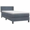 vidaXL Boxspring met matras fluweel donkergrijs 80x210 cm