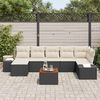 vidaXL Tuin Sofa Set met kussen 8 pcs Zwart Poly riet