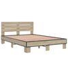 vidaXL Bedframe bewerkt hout metaal sonoma eikenkleurig 120x200 cm