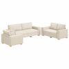 vidaXL Bankstel 3 st Beige Linnen-mix stof