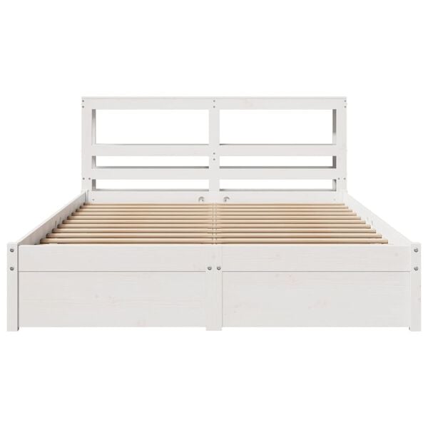 vidaXL Bedframe met hoofdeinde zonder matras 140x200 cm wit