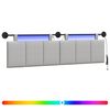 vidaXL Hangend hoofdbord Met LED-verlichting Wolkengrijs Stof