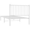 vidaXL Bedframe met hoofdbord metaal wit 90x200 cm