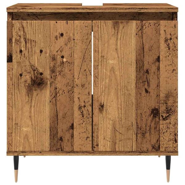 vidaXL Badkamerkast 58x33x60 cm bewerkt hout oud houtkleurig