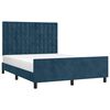 vidaXL Bedframe zonder matras 140x200 cm fluweel donkerblauw