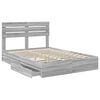 vidaXL Opslag bed met lade Grijs Sonoma 160 x 200 cm Bewerkt hout