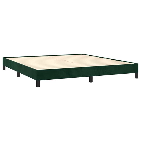 vidaXL Bedframe zonder matras 160x200 cm fluweel donkergroen
