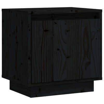 vidaXL Nachtkastje 40x30x40 cm massief grenenhout zwart