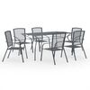 vidaXL 7-delige Tuinset staal antracietkleurig