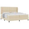 vidaXL Boxspring bed met hoofdeinde Cr&egrave;me 200 x 200 cm Stof