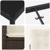 vidaXL Tuin eettafelset met kussen 9 pcs Bruin poly rattan