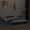 vidaXL Bedframe met LED-verlichting gerookt eikenkleurig 120x190 cm