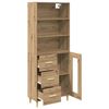 vidaXL Hoge kast Artisan Eiken 69,5 x 34 x 180 cm Bewerkt hout