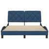 vidaXL Bedframe zonder matras stof blauw 140x190 cm