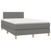 vidaXL Boxspring met matras en LED stof donkergrijs 120x190 cm