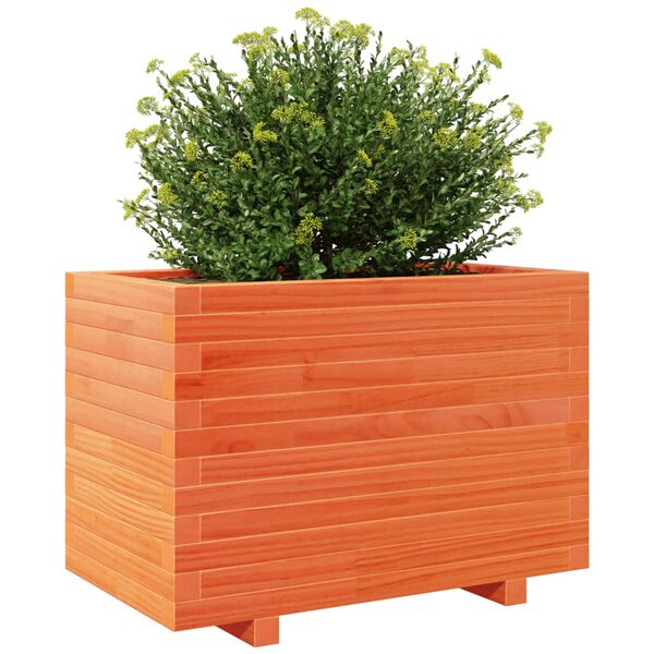 vidaXL Plantenbak 70x40x49,5 cm massief grenenhout wasbruin