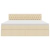 vidaXL Opbergbed met matras met matras Cr&egrave;me 180 x 200 cm Bewerkt hout