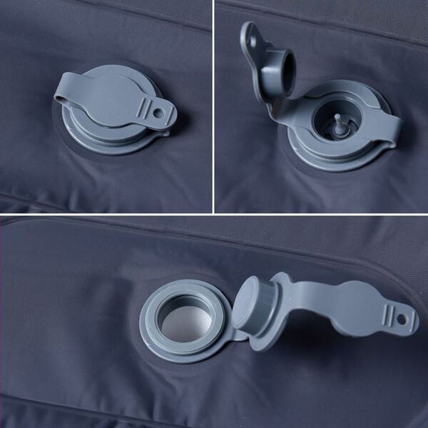 vidaXL Kampeermatras met kussen zelfopblazend 1-persoons grijs