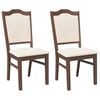 vidaXL Eetkamerstoelen met kussens 2 stuks bruin massief hout rubber