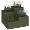 vidaXL Tuin Bloempot Olijfgroen 100 x 100 x 60 cm Staal