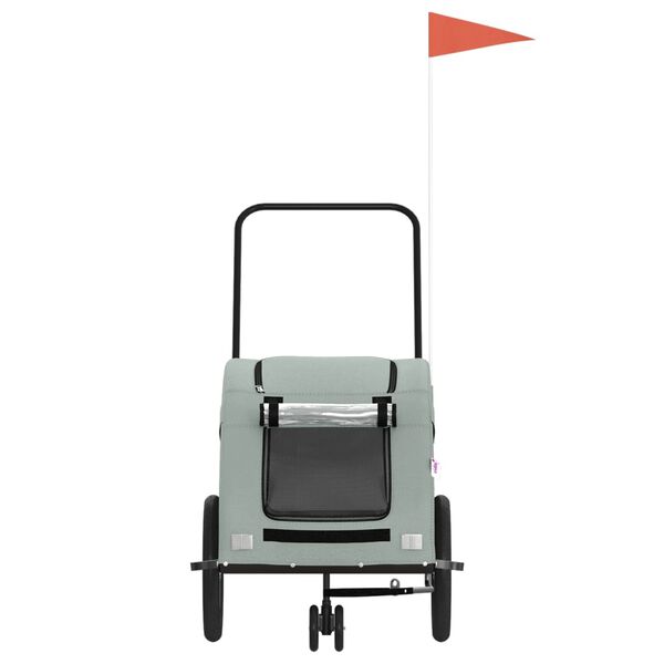 vidaXL Hondenfietstrailer oxford stof en ijzer grijs