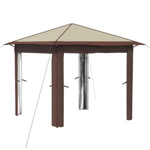 vidaXL Gazebo zonder Zijwand 2,6 x 2,6 m Cr&egrave;me en bruin