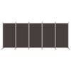 vidaXL Kamerscherm met 5 panelen 433x180 cm stof bruin