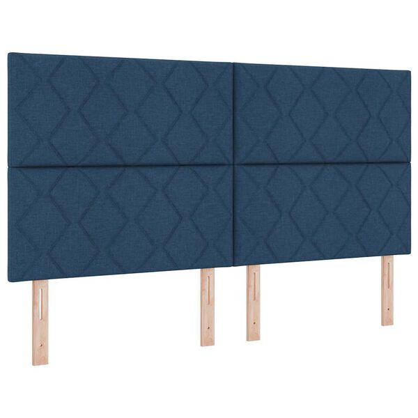 vidaXL Boxspring bed met matras met hoofdeinde Blauw 180 x 200 cm Stof