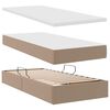 vidaXL Opslag bed met matras Cappuccino 90 x 200 cm Nep Leer