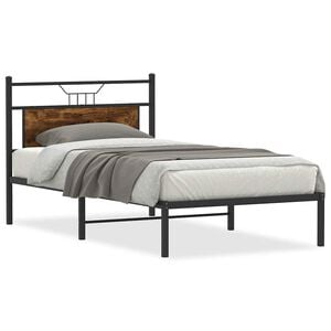 vidaXL Bedframe zonder matras hout gerookt eikenkleurig 100x190 cm