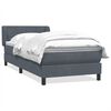 vidaXL Boxspring met matras fluweel donkergrijs 100x210 cm