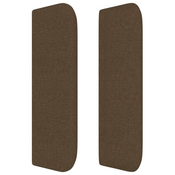 vidaXL Hoofdbord met randen 163x16x78/88 cm stof donkerbruin