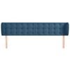 vidaXL Hoofdbord met randen 163x23x78/88 cm fluweel donkerblauw