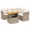 vidaXL 5-delige Loungeset met kussens poly rattan beige