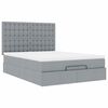vidaXL Ottoman bed met matras en LED's 140x190cm stof lichtgrijs