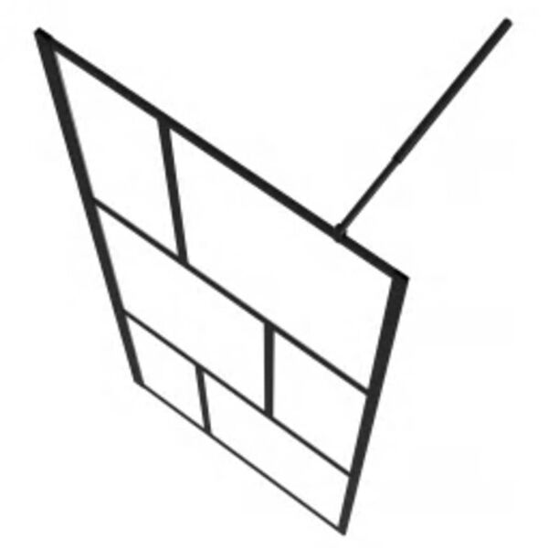 vidaXL Inloopdouchewand 80x195 cm gehard glas zwart